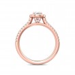 FlyerFit® 14K Pink Gold Micropave Halo Engagement Ring