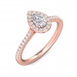 FlyerFit® 14K Pink Gold Micropave Halo Engagement Ring