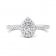 FlyerFit® 14K White Gold Micropave Halo Engagement Ring