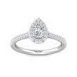 FlyerFit® 14K White Gold Micropave Halo Engagement Ring