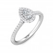 FlyerFit® 14K White Gold Micropave Halo Engagement Ring