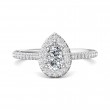 FlyerFit® 18K White Gold Micropave Halo Engagement Ring