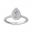 FlyerFit® 18K White Gold Micropave Halo Engagement Ring