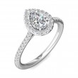 FlyerFit® Platinum Micropave Halo Engagement Ring