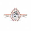 FlyerFit® 14K Pink Gold Micropave Halo Engagement Ring