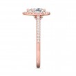 FlyerFit® 14K Pink Gold Micropave Halo Engagement Ring