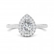 FlyerFit® 14K White Gold Micropave Halo Engagement Ring