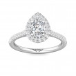 FlyerFit® 14K White Gold Micropave Halo Engagement Ring