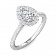 FlyerFit® 14K White Gold Micropave Halo Engagement Ring