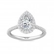 FlyerFit® 14K White Gold Micropave Halo Engagement Ring