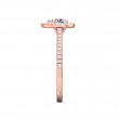 FlyerFit® 18K Pink Gold Micropave Halo Engagement Ring