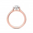 FlyerFit® 14K Pink Gold Shank And White Gold Top Micropave Halo Engagement Ring