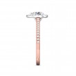 FlyerFit® 14K Pink Gold Shank And White Gold Top Micropave Halo Engagement Ring