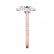 FlyerFit® 18K Pink Gold Shank And White Gold Top Micropave Halo Engagement Ring