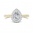 FlyerFit® 14K Yellow and 14K White Gold Micropave Halo Engagement Ring