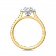 FlyerFit® 14K Yellow and 14K White Gold Micropave Halo Engagement Ring