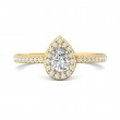 FlyerFit® 18K Yellow Gold Micropave Halo Engagement Ring