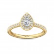 FlyerFit® 18K Yellow Gold Micropave Halo Engagement Ring