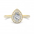 FlyerFit® 14K Yellow Gold Micropave Halo Engagement Ring