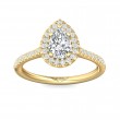 FlyerFit® 14K Yellow Gold Micropave Halo Engagement Ring