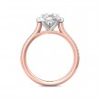 FlyerFit® 18K Pink Gold Shank And White Gold Top Micropave Halo Engagement Ring