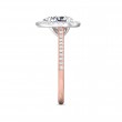 FlyerFit® 18K Pink Gold Shank And White Gold Top Micropave Halo Engagement Ring