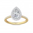 FlyerFit® 14K Yellow and 14K White Gold Micropave Halo Engagement Ring