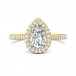 FlyerFit® 18K Yellow Gold Micropave Halo Engagement Ring