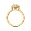 FlyerFit® 18K Yellow Gold Micropave Halo Engagement Ring