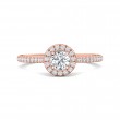 FlyerFit® 14K Pink Gold Micropave Halo Engagement Ring