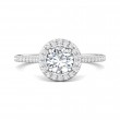 FlyerFit® Platinum Micropave Halo Engagement Ring