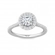 FlyerFit® Platinum Micropave Halo Engagement Ring