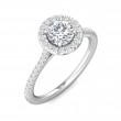 FlyerFit® Platinum Micropave Halo Engagement Ring