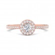 FlyerFit® 14K Pink Gold Micropave Halo Engagement Ring