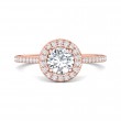 FlyerFit® 18K Pink Gold Micropave Halo Engagement Ring