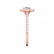 FlyerFit® 18K Pink Gold Micropave Halo Engagement Ring