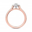 FlyerFit® 14K Pink Gold Shank And White Gold Top Micropave Halo Engagement Ring