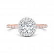 FlyerFit® 14K Pink Gold Shank And White Gold Top Micropave Halo Engagement Ring