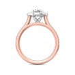 FlyerFit® 14K Pink Gold Shank And White Gold Top Micropave Halo Engagement Ring