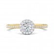 FlyerFit® 14K Yellow and 14K White Gold Micropave Halo Engagement Ring