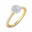 FlyerFit® 14K Yellow and 14K White Gold Micropave Halo Engagement Ring