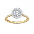 FlyerFit® 14K Yellow and 14K White Gold Micropave Halo Engagement Ring