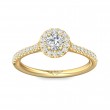 FlyerFit® 18K Yellow Gold Micropave Halo Engagement Ring