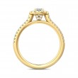 FlyerFit® 18K Yellow Gold Micropave Halo Engagement Ring