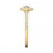 FlyerFit® 18K Yellow Gold Micropave Halo Engagement Ring