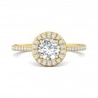 FlyerFit® 18K Yellow Gold Micropave Halo Engagement Ring