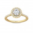 FlyerFit® 18K Yellow Gold Micropave Halo Engagement Ring