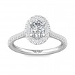 FlyerFit® 14K White Gold Micropave Halo Engagement Ring