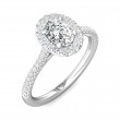 FlyerFit® 14K White Gold Micropave Halo Engagement Ring