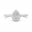 FlyerFit® 14K White Gold Micropave Halo Engagement Ring